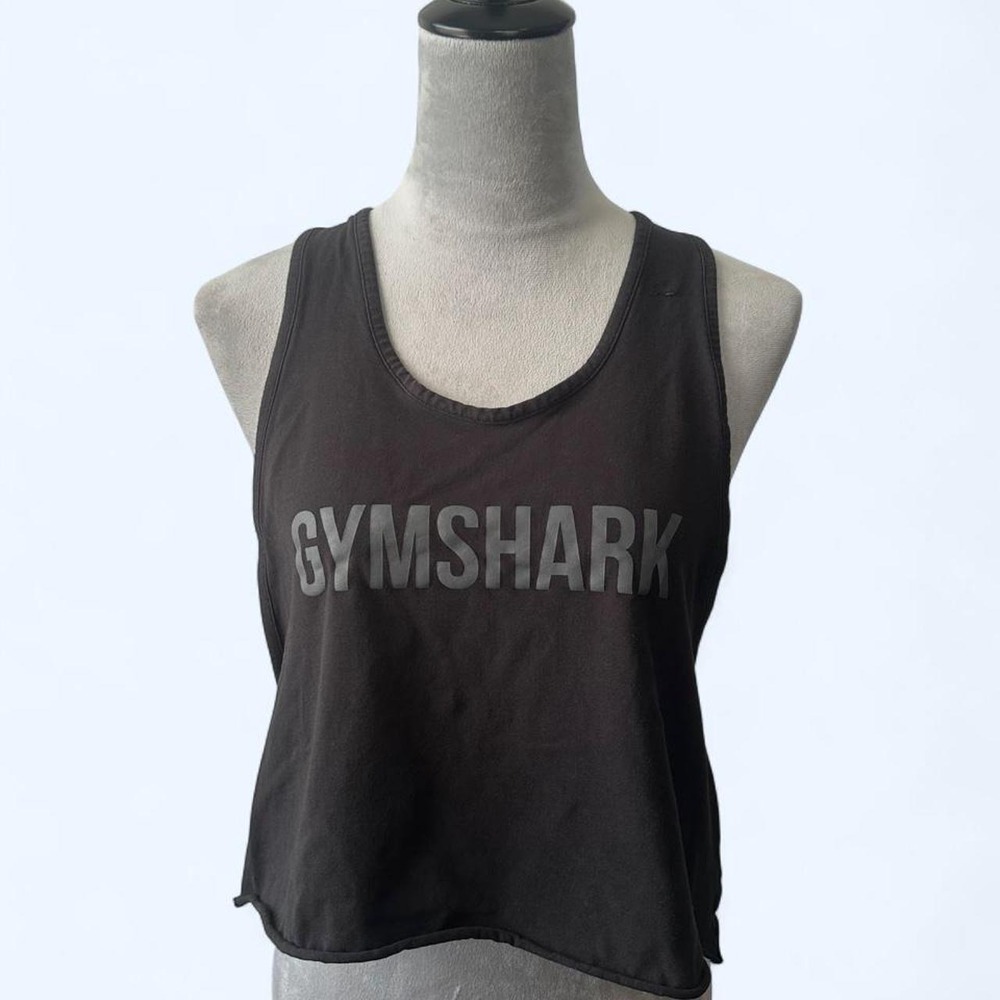 Gymshark Black Extreme Racerback Drop Armhole Crop Tank XXL (L Oversized)
